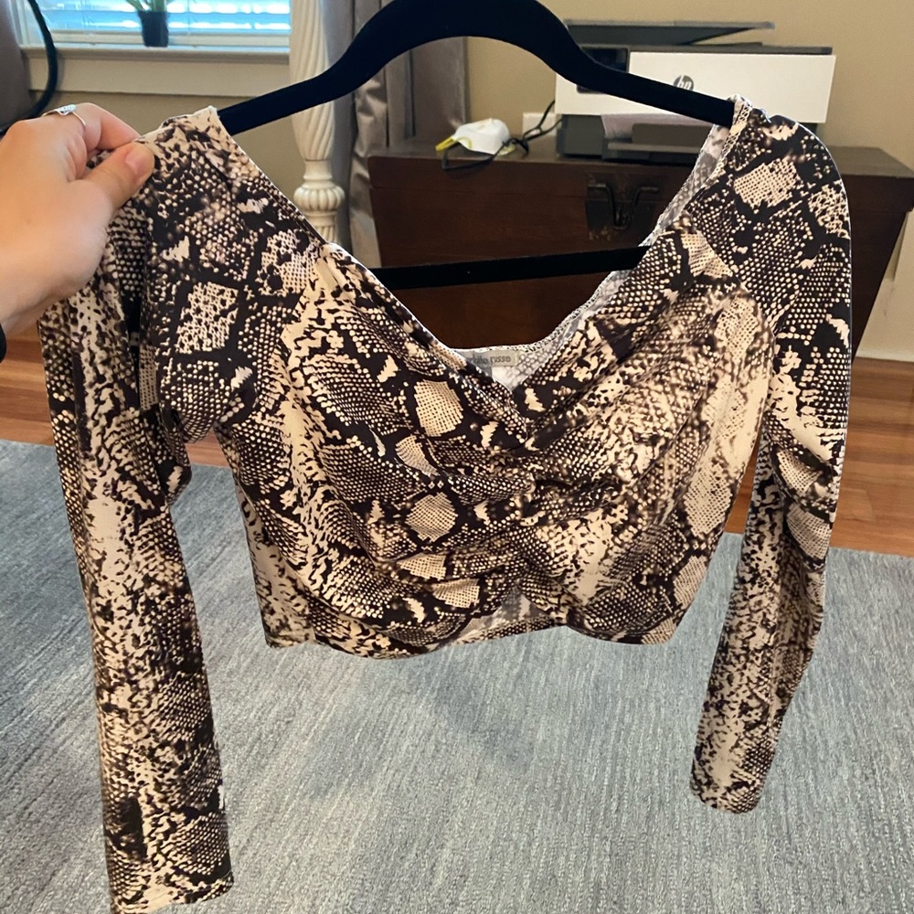 Snakeskin crop top